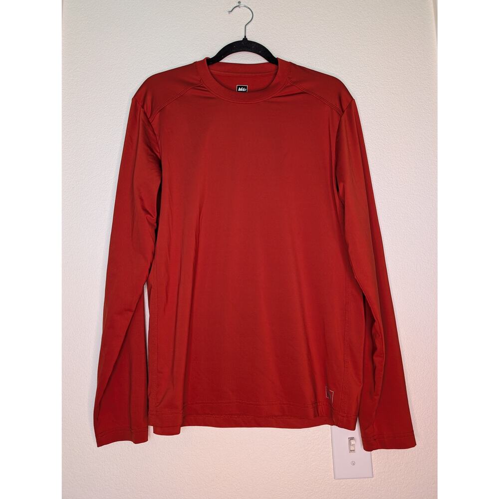 REI Co-Op Men's Longsleeve Active Shirt M Red Orange Gorpcore Activewear Outdoor